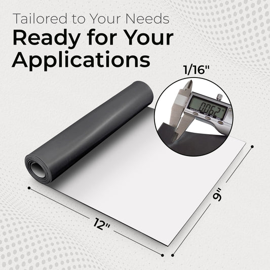 1/16" Black Silicone Sheet with PSA Adhesive, 60A Durometer Rubber Mat, Gasket Material with -80 to 450°F Temperature Resistance, Rubber Sheet 350% Elongation, Made in the USA