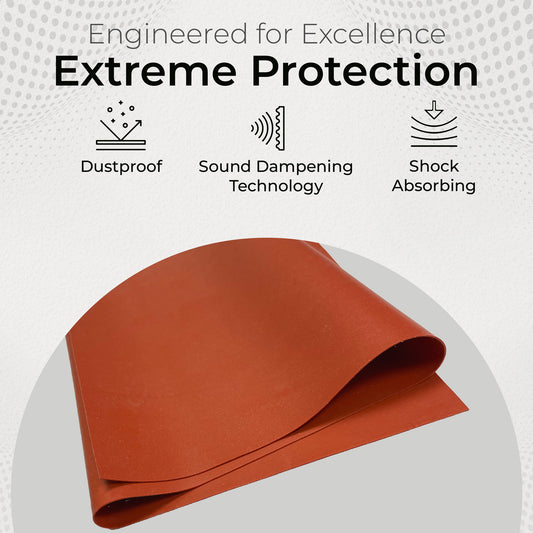 1/64" Red Commercial Grade Silicone Sheet, 60A Durometer Silicone Mat, -80 to 450°F Temperature Resistant Rubber Mat, Rubber Sheet with 350% Elongation, Made in the USA