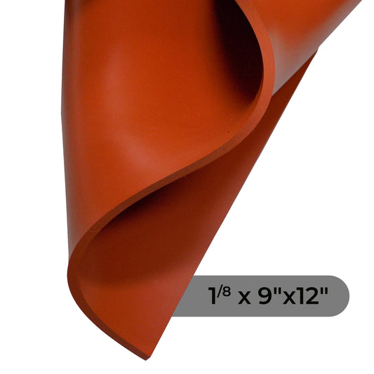 1/8" Red Commercial Grade Silicone Sheet, 60A Durometer Silicone Mat, -80 to 450°F Temperature Resistant Rubber Mat, Rubber Sheet with 350% Elongation, Made in the USA
