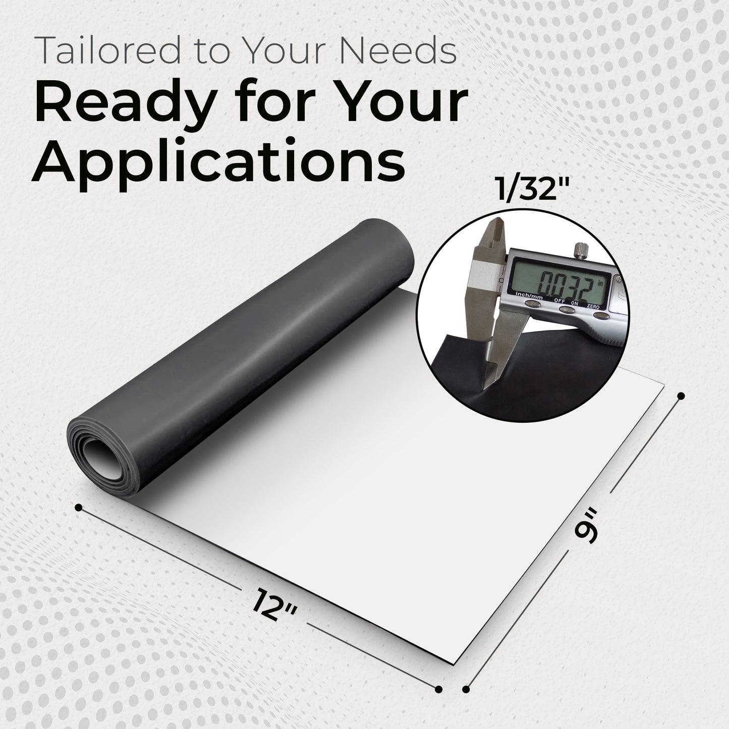 1/32" Black Silicone Sheet with PSA Adhesive, 60A Durometer Rubber Mat, Gasket Material with -80 to 450°F Temperature Resistance, Rubber Sheet 350% Elongation, Made in the USA