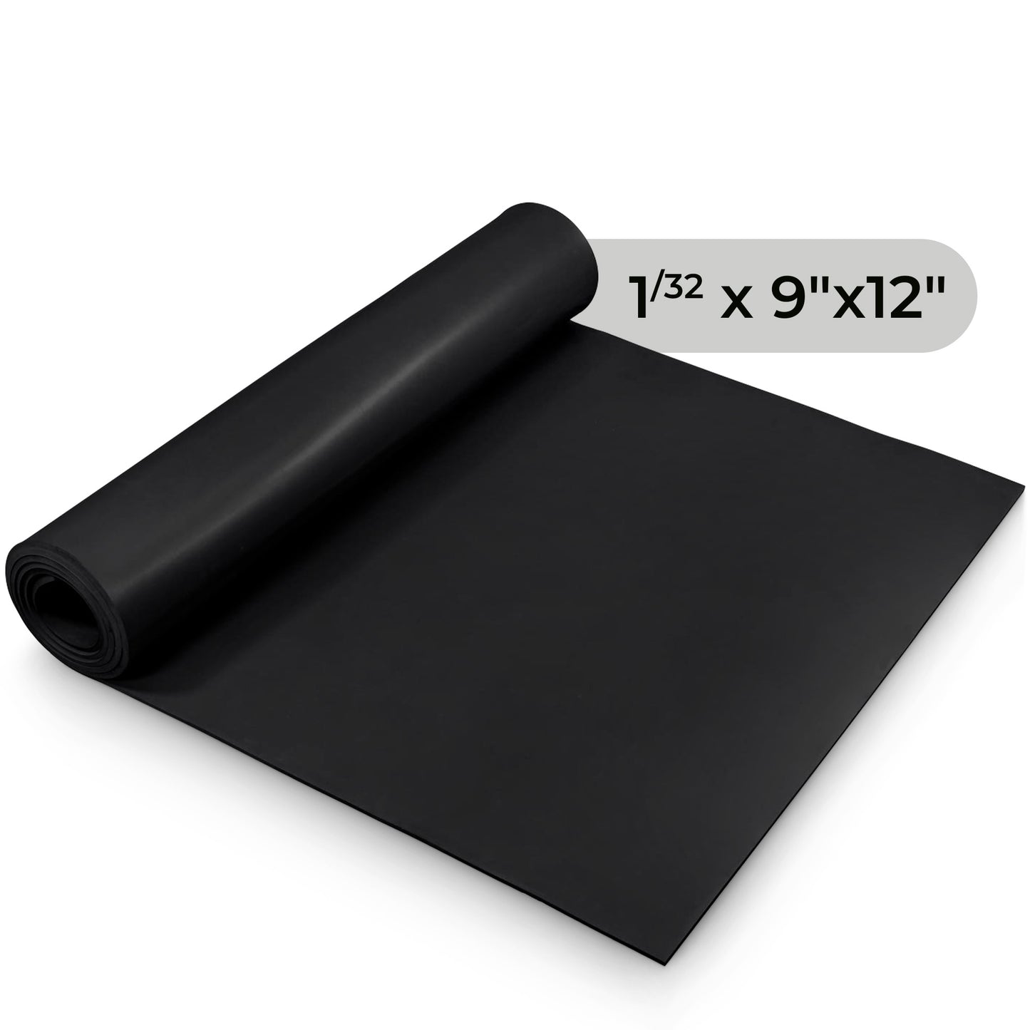 1/32" Black Commercial Grade Silicone Sheet, 60A Durometer Silicone Mat, -80 to 450°F Temperature Resistant Rubber Mat, Rubber Sheet with 350% Elongation, Made in the USA,