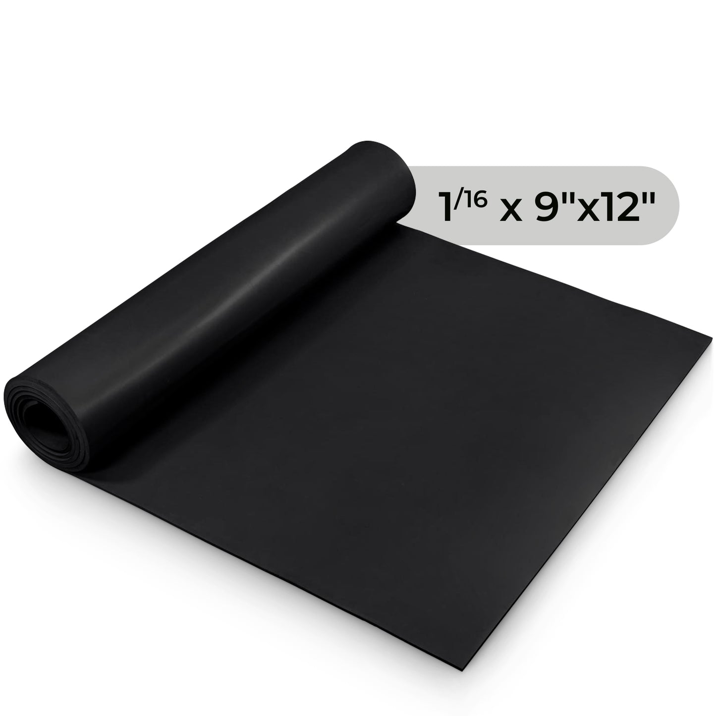1/16" Black Commercial Grade Silicone Sheet, 60A Durometer Silicone Mat, -80 to 450°F Temperature Resistant Rubber Mat, Rubber Sheet with 350% Elongation, Made in the USA,