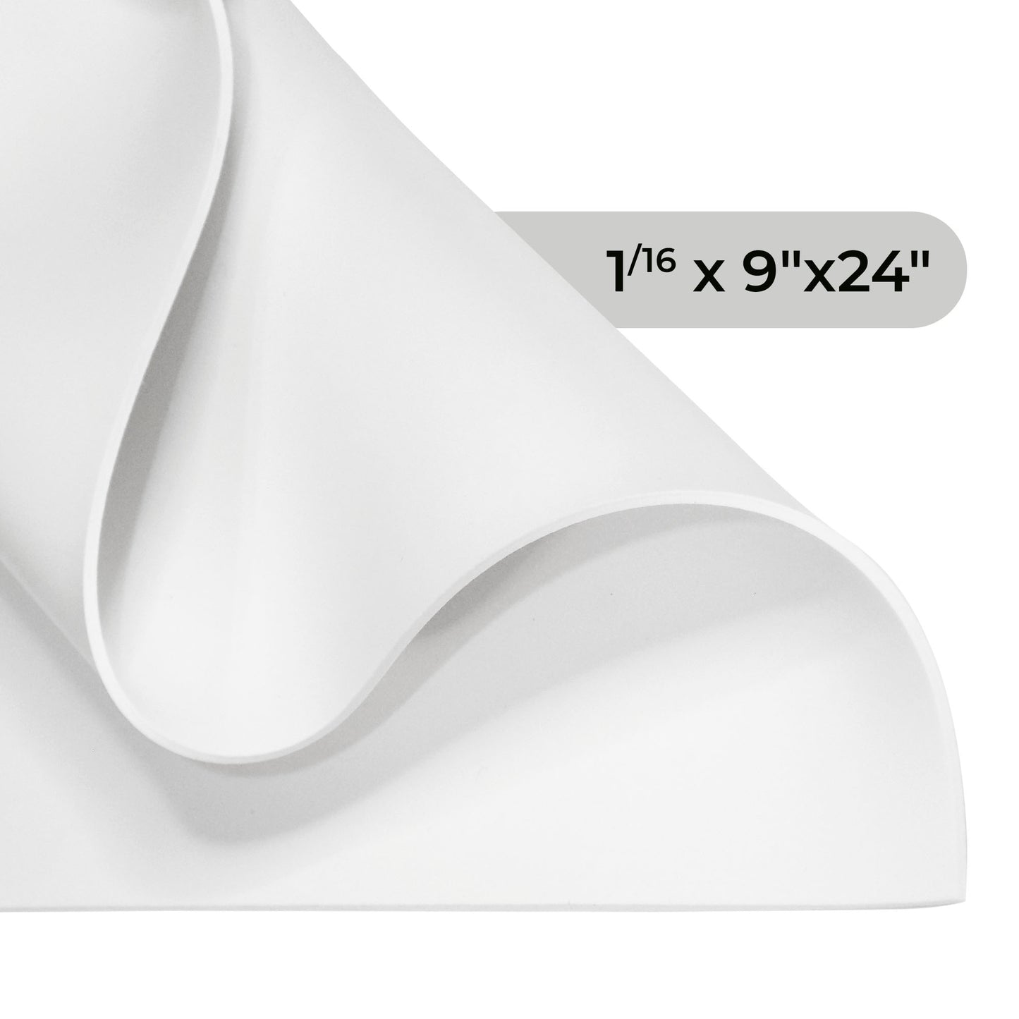 1/16" White Silicone Sheet, 60A Durometer Silicone Mat, Rubber Mat with -80 to 450°F Temperature Resistance, Silicone Placemat with 400% Elongation, Made in the USA, Food-Grade Materials