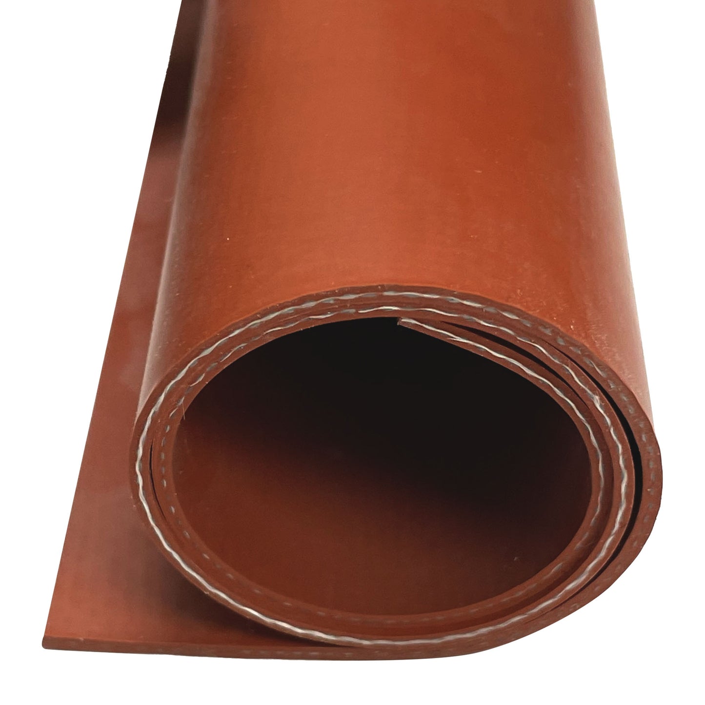 1/32" Red Fiber Reinforced Silicone Sheet, 70A Durometer Silicone Mat, Rubber Sheet with 500°F Temperature Resistance, 1300 PSI Tensile Strength Rubber Mat, Made in the USA