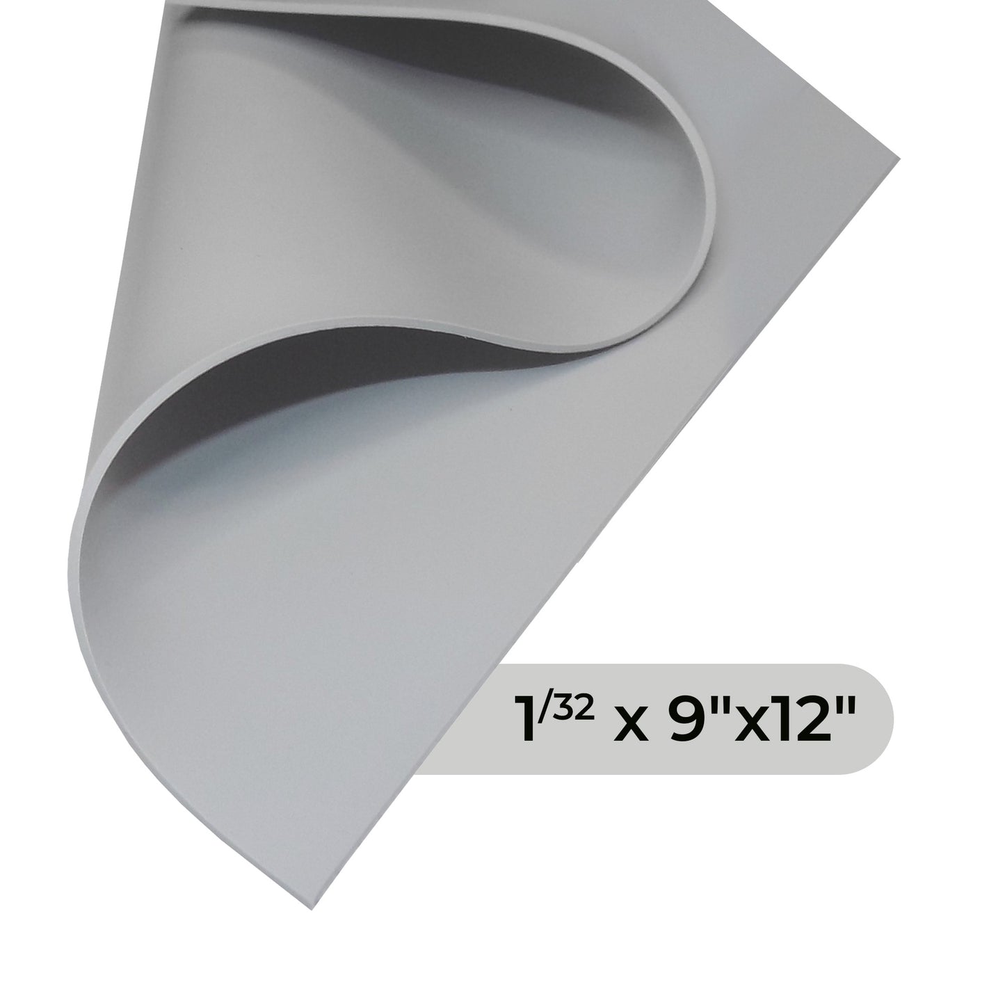 1/32" Grey Commercial Grade Silicone Sheet, 60A Durometer Silicone Mat, Rubber Mat with -80 to 450°F Temperature Resistance, Rubber Sheet with 350% Elongation, Made in the USA