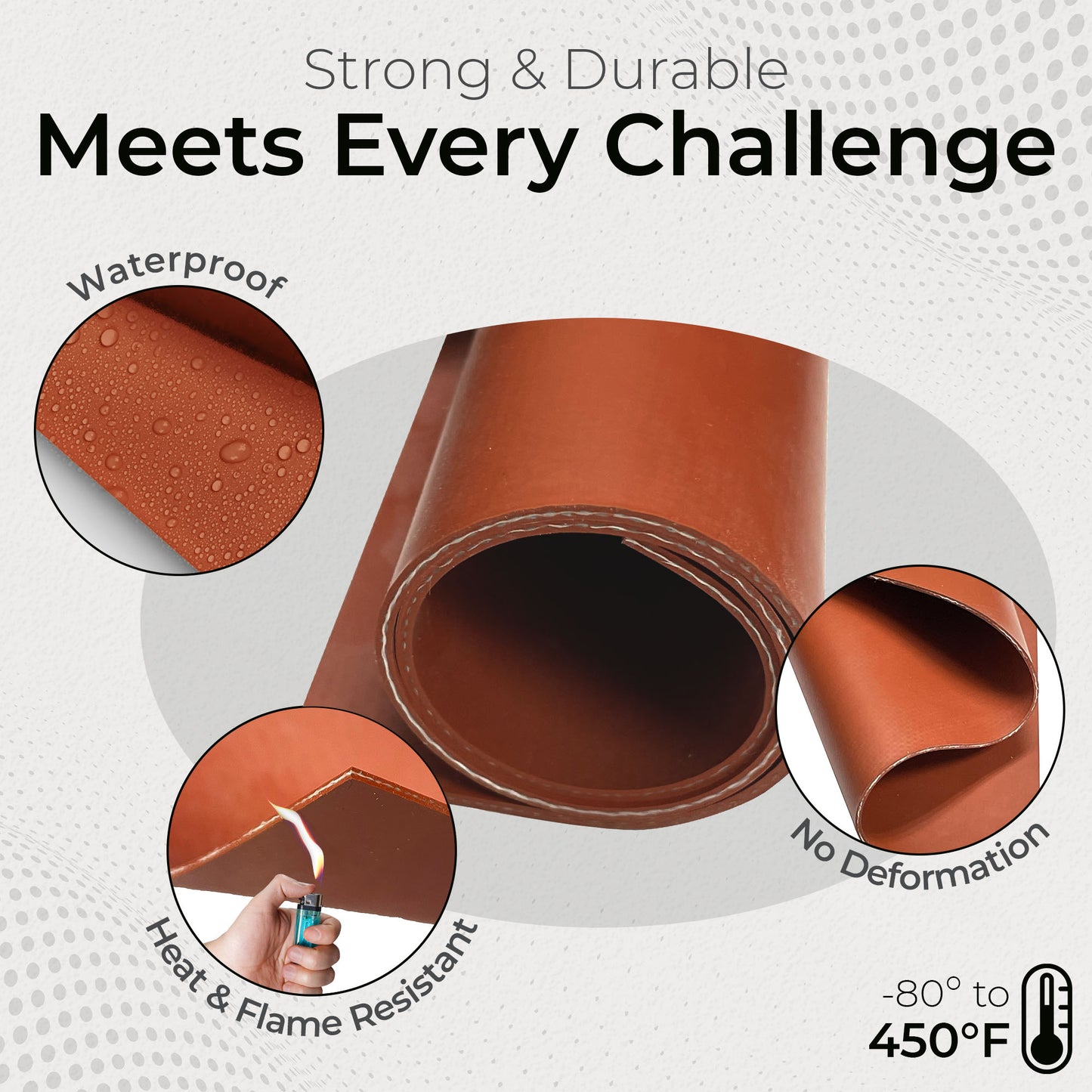 1/32" Red Fiber Reinforced Silicone Sheet, 70A Durometer Silicone Mat, Rubber Sheet with 500°F Temperature Resistance, 1300 PSI Tensile Strength Rubber Mat, Made in the USA