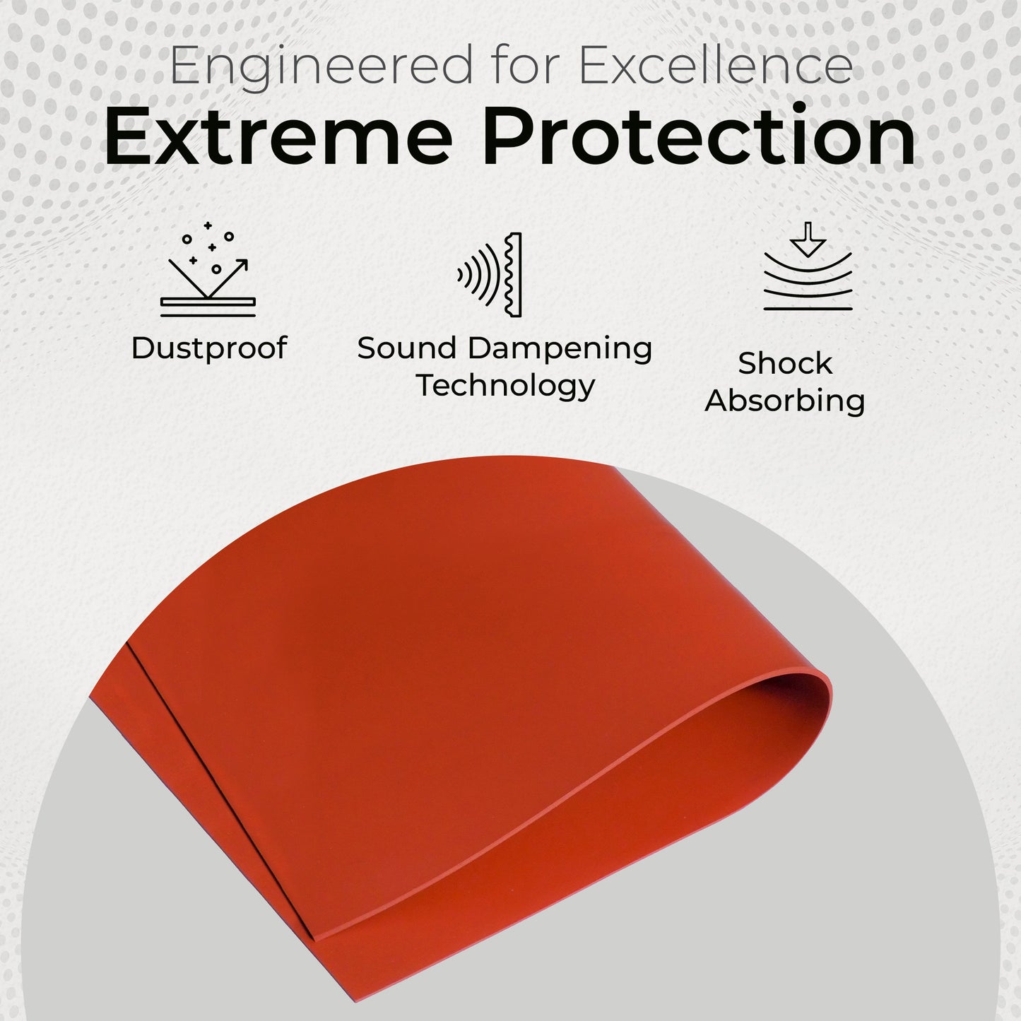 1/16" Red Commercial Grade Silicone Sheet, 60A Durometer Silicone Mat, Rubber Mat with -80 to 450°F Temperature Resistance, Rubber Sheet with 350% Elongation, Made in the USA