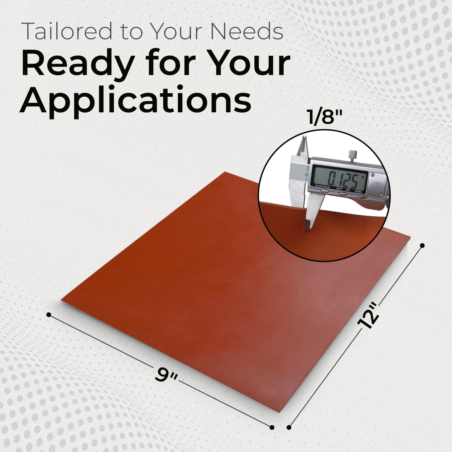 1/8" Red Commercial Grade Silicone Sheet, 60A Durometer Silicone Mat, -80 to 450°F Temperature Resistant Rubber Mat, Rubber Sheet with 350% Elongation, Made in the USA