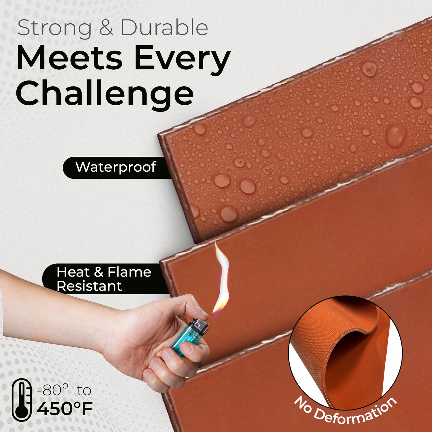 1/8" Red Fiber Reinforced Silicone Sheet, 70A Durometer Silicone Mat, Rubber Sheet with 500°F Temperature Resistance, 1300 PSI Tensile Strength Rubber Mat, Made in the USA