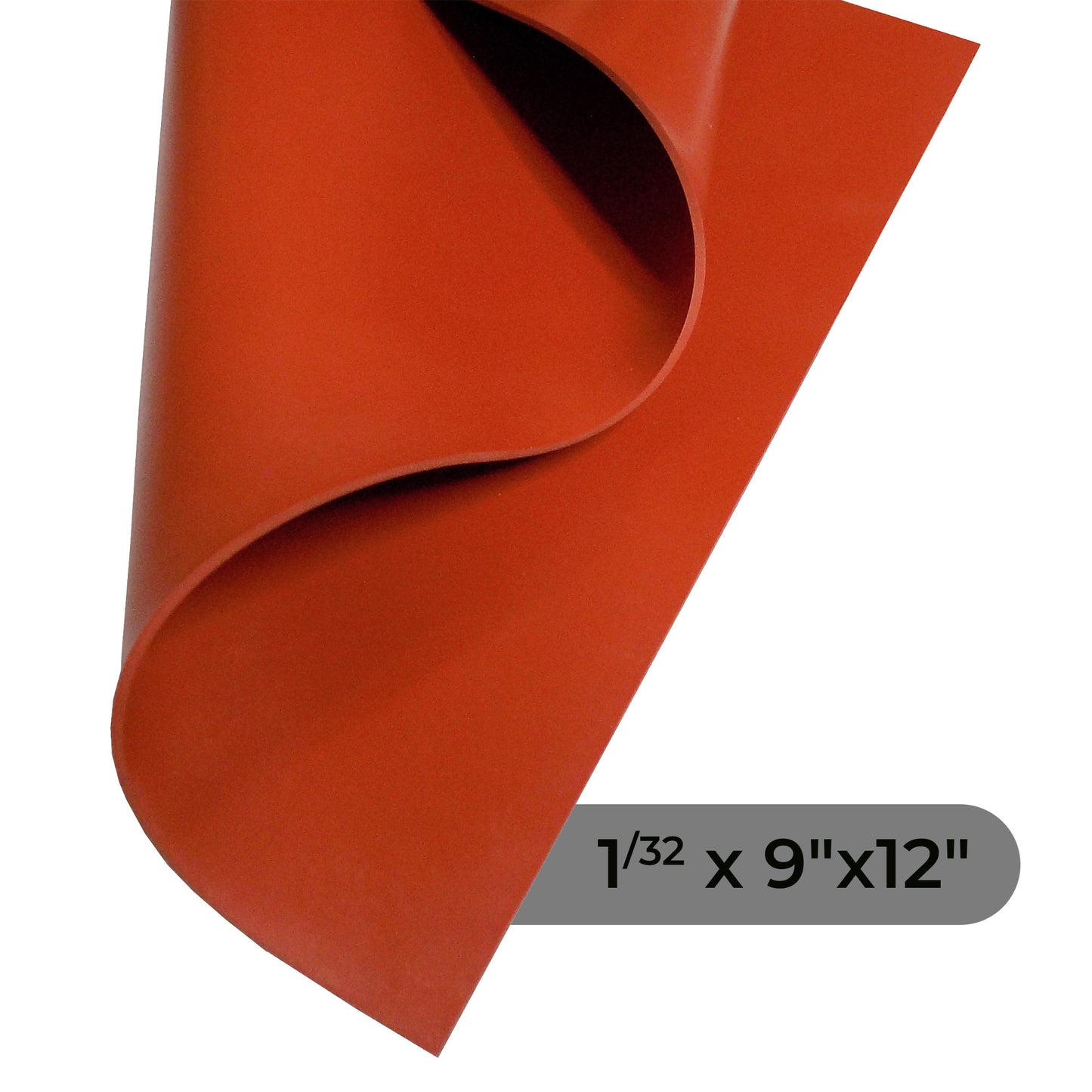 1/32" Red Commercial Grade Silicone Sheet, 60A Durometer Silicone Mat, -80 to 450°F Temperature Resistant Rubber Mat, Rubber Sheet with 350% Elongation, Made in the USA