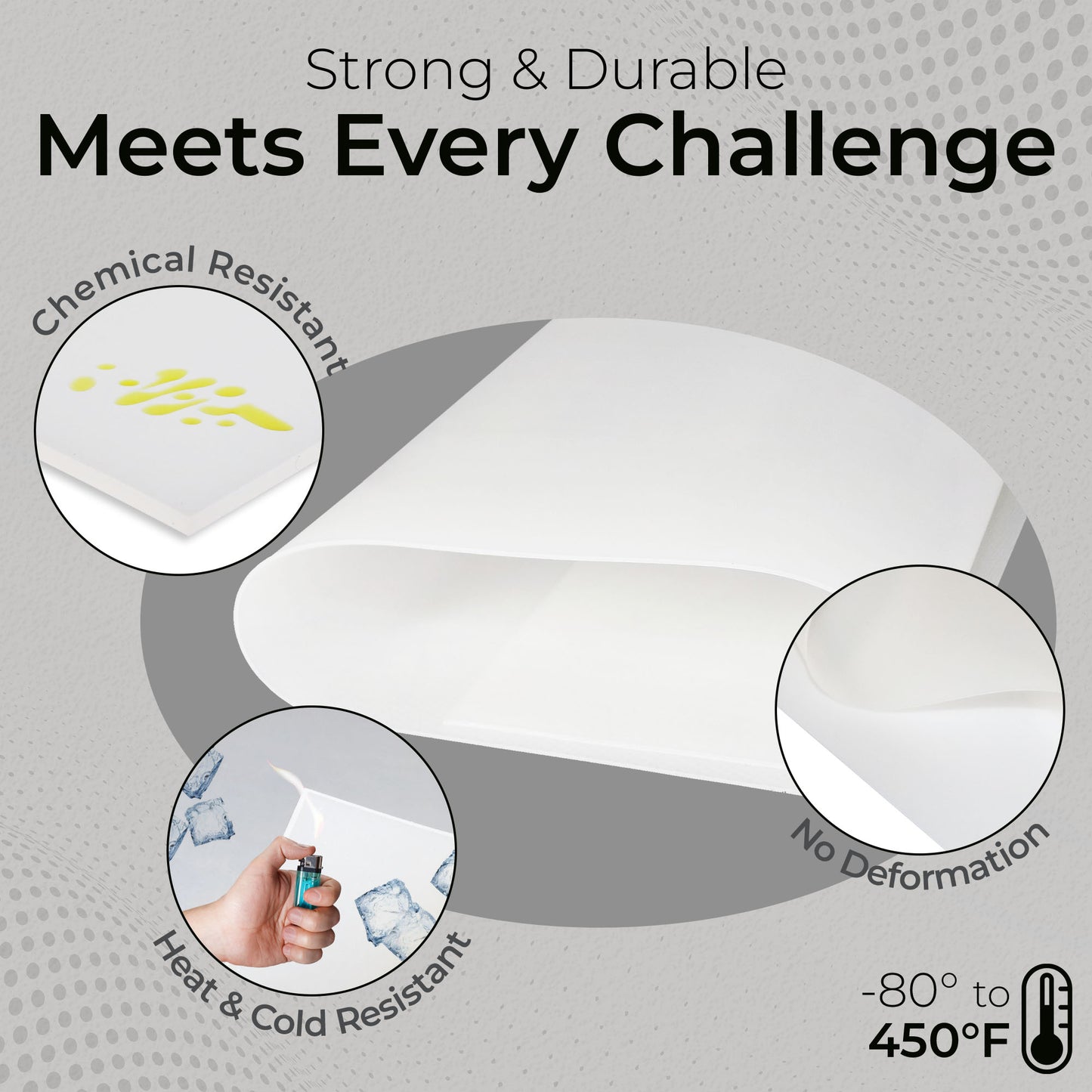 1/32" Translucent Silicone Sheet, 50A Durometer Rubber Sheet, Semi Clear Silicone, -80 to 450°F Temperature Resistance, Food-Grade Silicone Placemat, 450% Elongation, Made in the USA