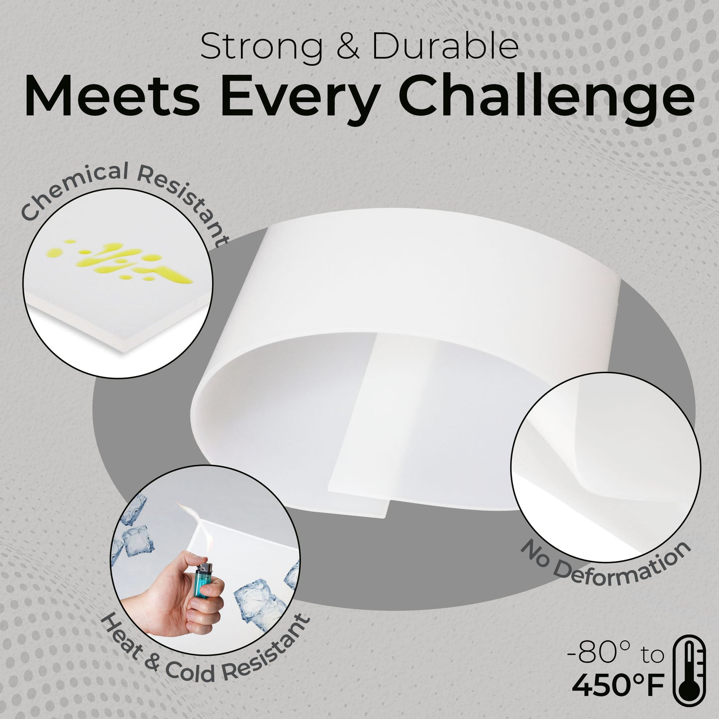 1/16" Translucent Silicone Sheet, 50A Durometer Rubber Sheet, Semi Clear Silicone, -80 to 450°F Temperature Resistance, Food-Grade Silicone Placemat, 450% Elongation, Made in the USA